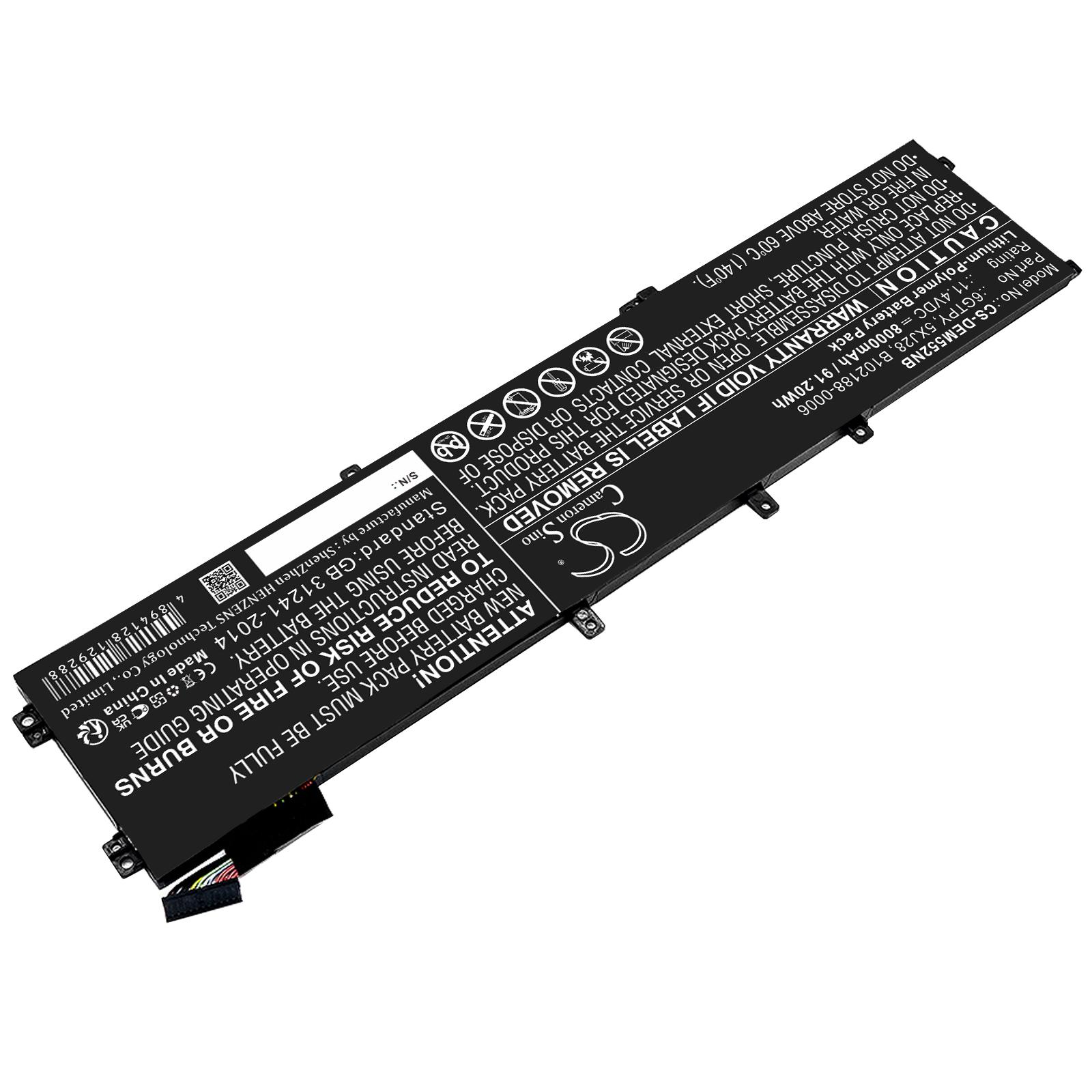 Batterie pour ordinateur portable DELL XPS 15 9560 Precision 5520 CS-DEM552NB 11,4V 8000mAh CAMERON SINO