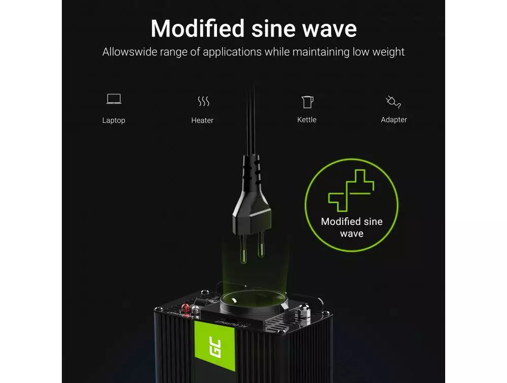 Μετατροπέας GREENCELL 12V DC 1000W