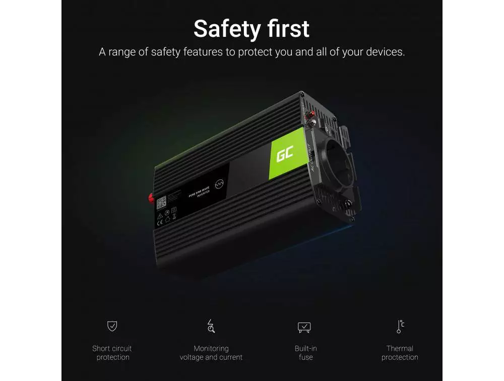 Μετατροπέας GREENCELL 12V DC 1000W