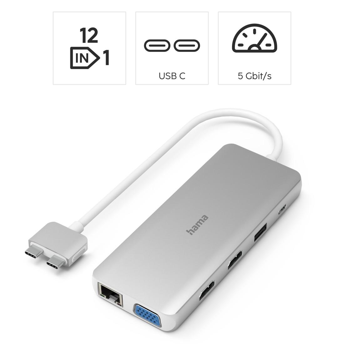 Hama USB-C Hub, "Connect2Mac", Multiport pour Apple MacBook Air & Pro, 12 ports
