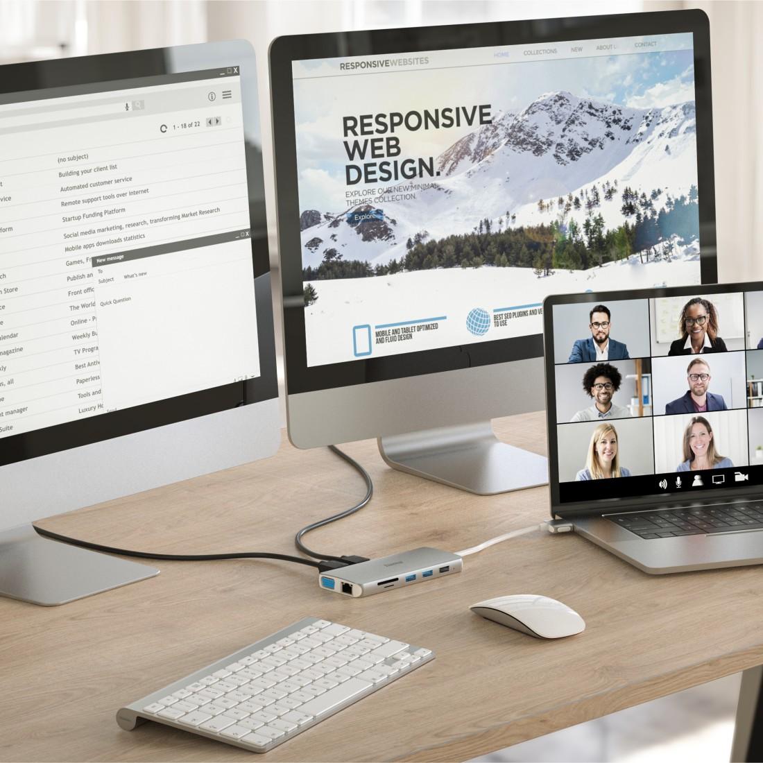 Hama USB-C Hub, "Connect2Mac", Multiport pour Apple MacBook Air & Pro, 12 ports