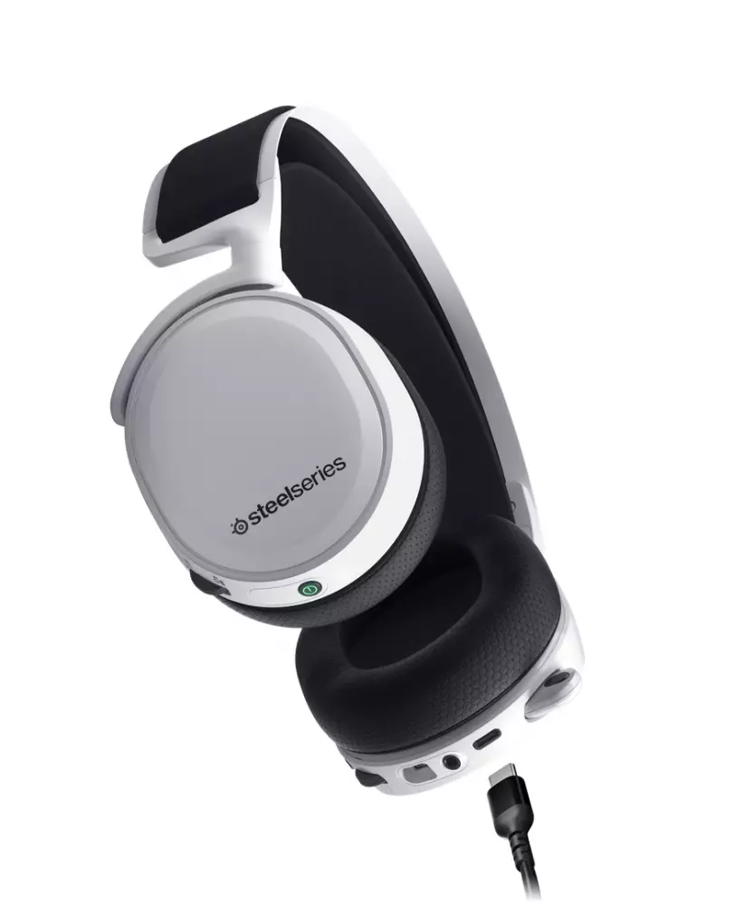 Геймърски слушалки SteelSeries Arctis 7+, Микрофон, Бял