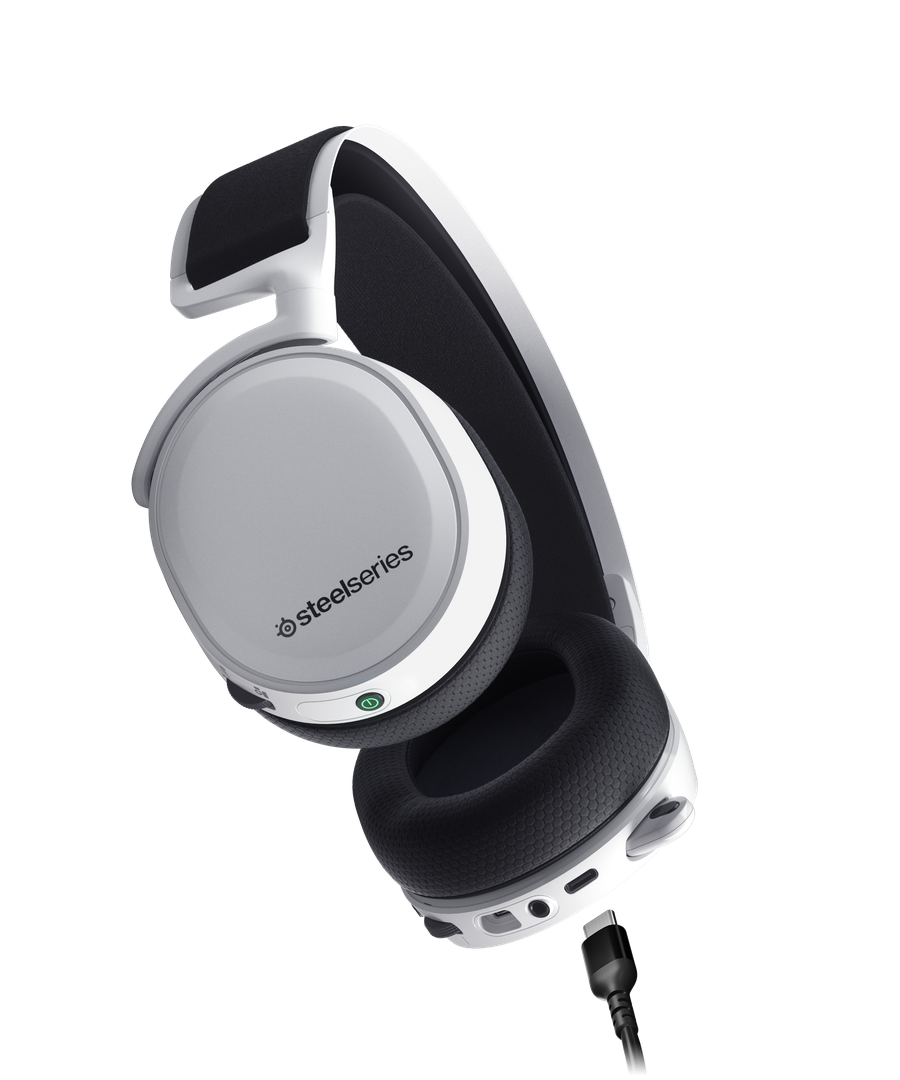 Геймърски слушалки SteelSeries Arctis 7+, Микрофон, Бял