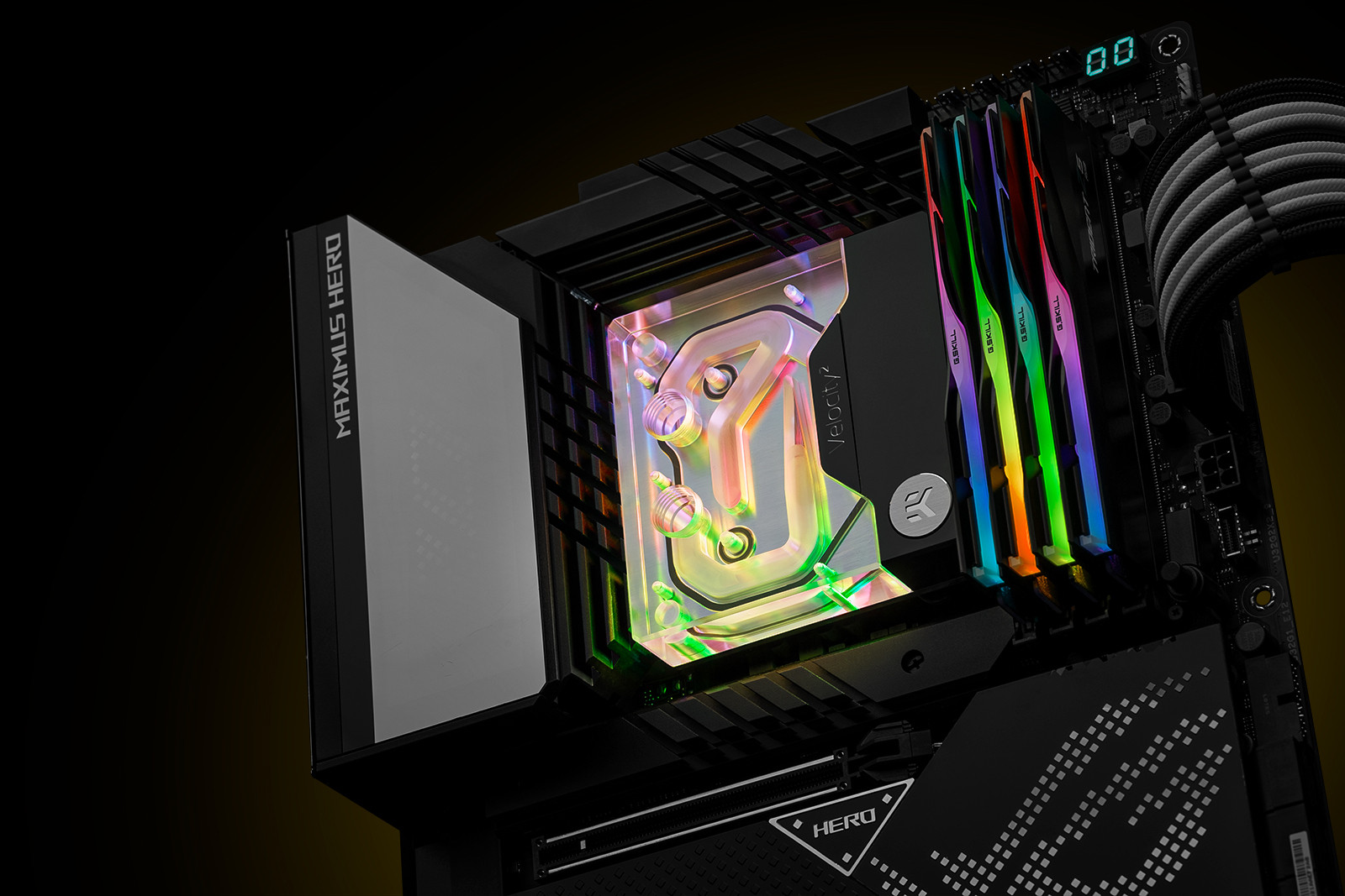 Воден блок за процесор EK-Quantum Velocity² Direct Die D-RGB - 1700 Nickel + Plexi