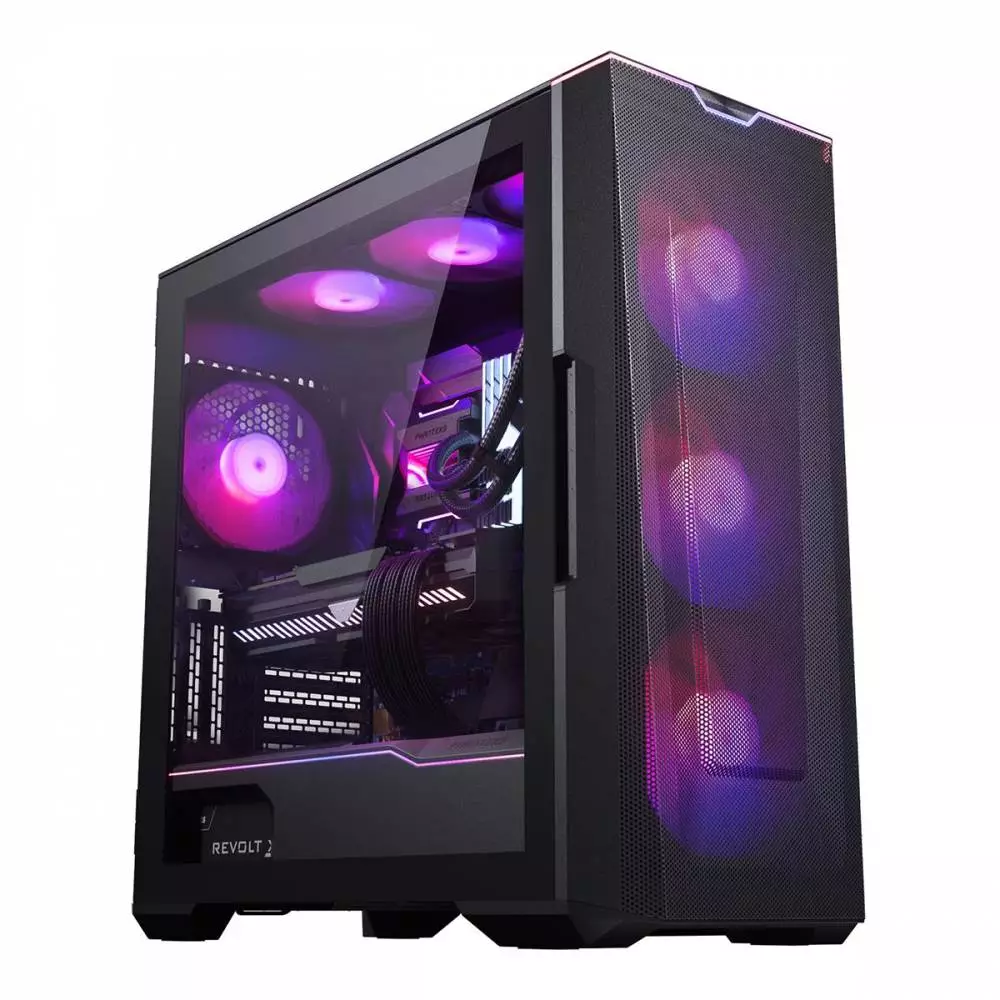 Кутия Phanteks G500A TG D-RGB Mid-Tower, Черна