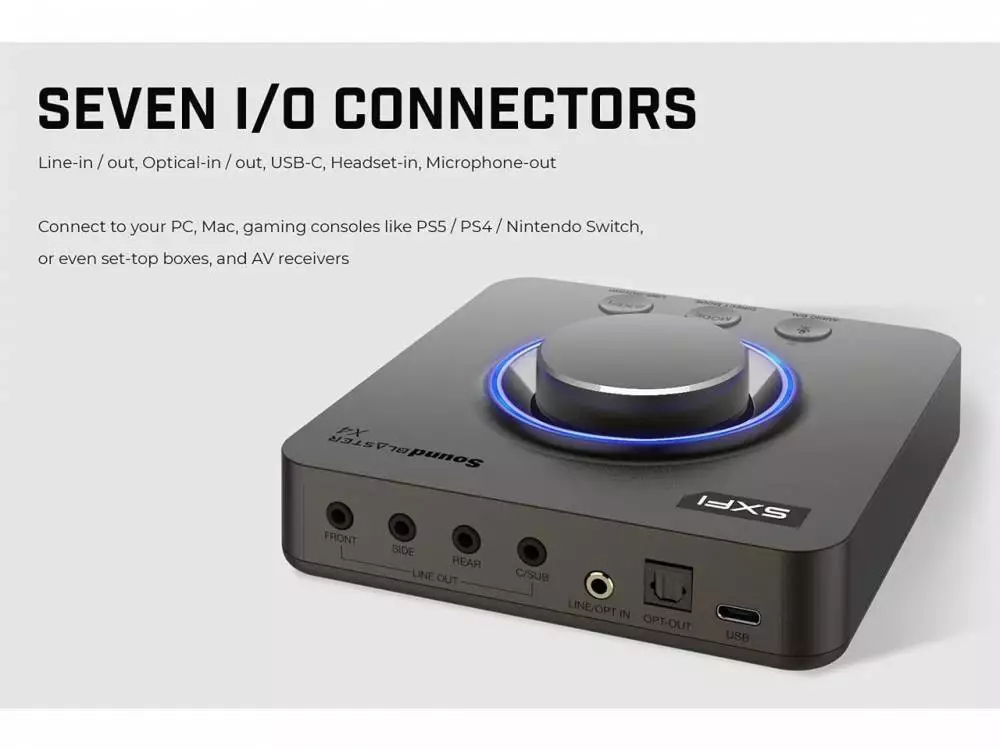 Εξωτερική κάρτα ήχου Creative Sound Blaster X4, USB-C, DAC, Super X-FI, TOSLINK
