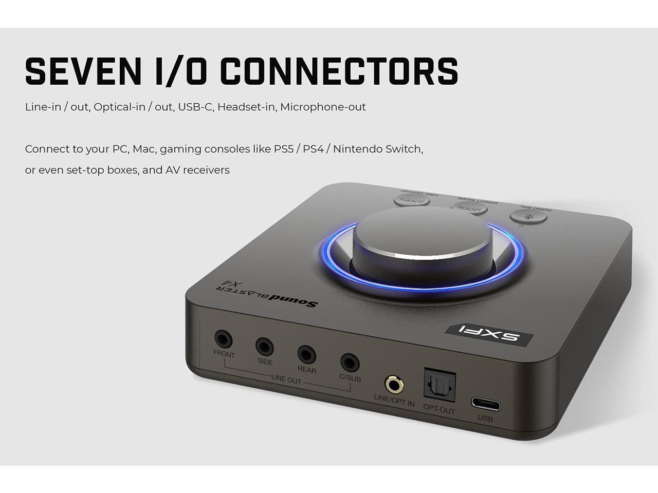 Εξωτερική κάρτα ήχου Creative Sound Blaster X4, USB-C, DAC, Super X-FI, TOSLINK
