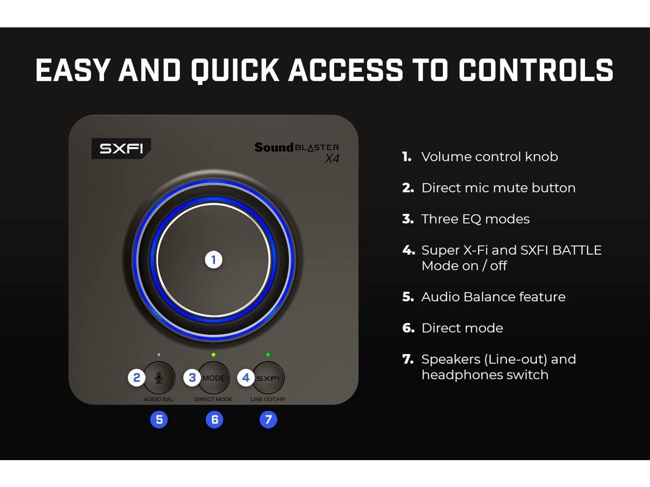 Εξωτερική κάρτα ήχου Creative Sound Blaster X4, USB-C, DAC, Super X-FI, TOSLINK