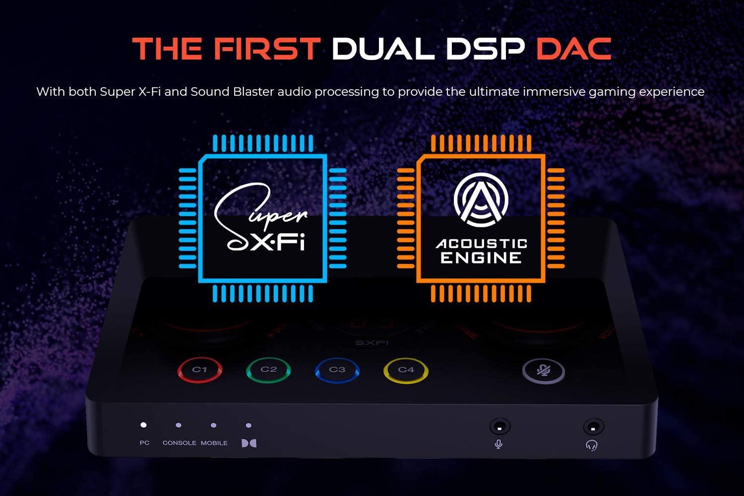 Външна звукова карта Creative Sound Blaster GC7, USB-C, Super X-FI, PC, Mac, PS 4/5, Xbox, Nintendo Switch