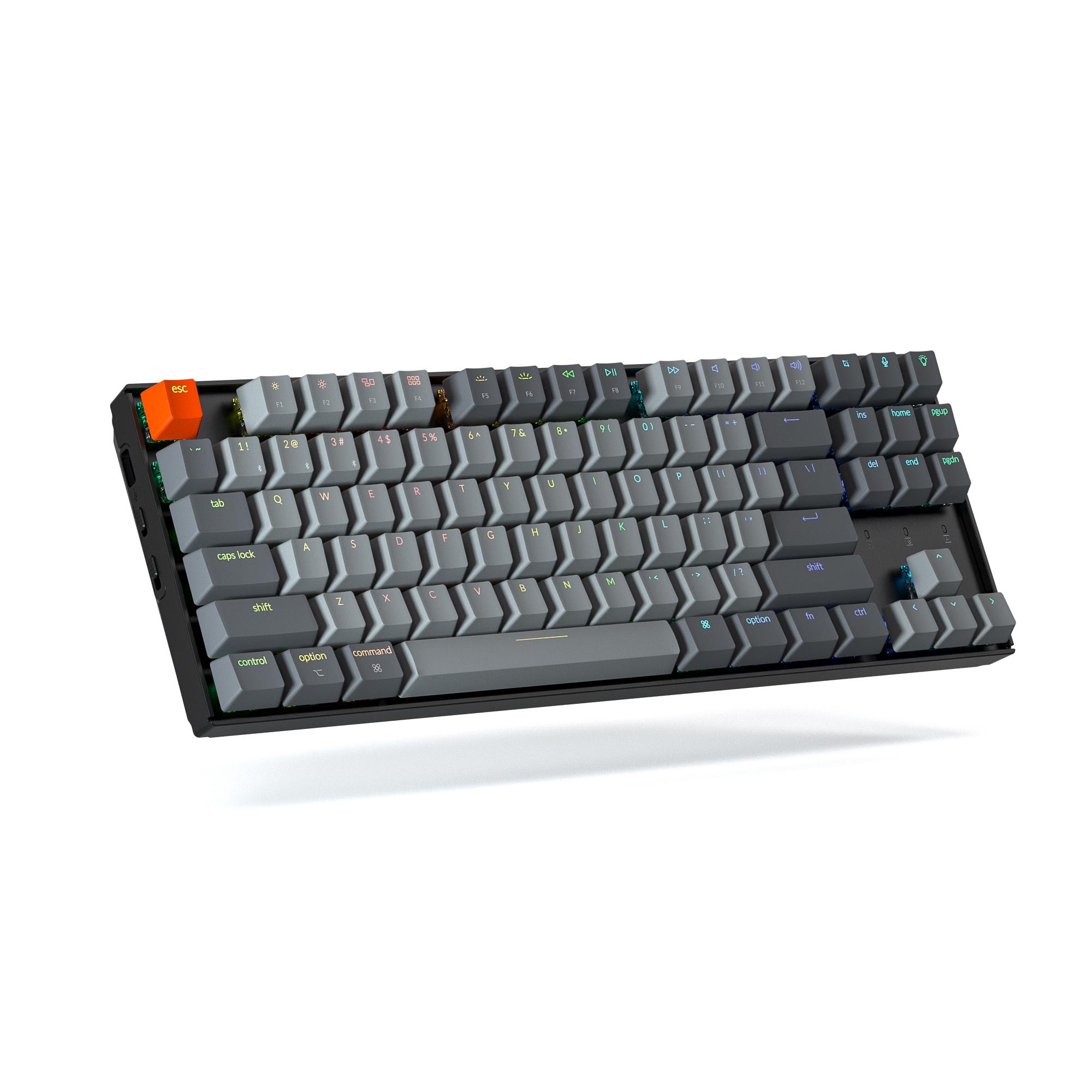 Геймърска Механична клавиатура Keychron K8 TKL Hot-Swappable Gateron Blue Switch RGB LED Plastic Frame