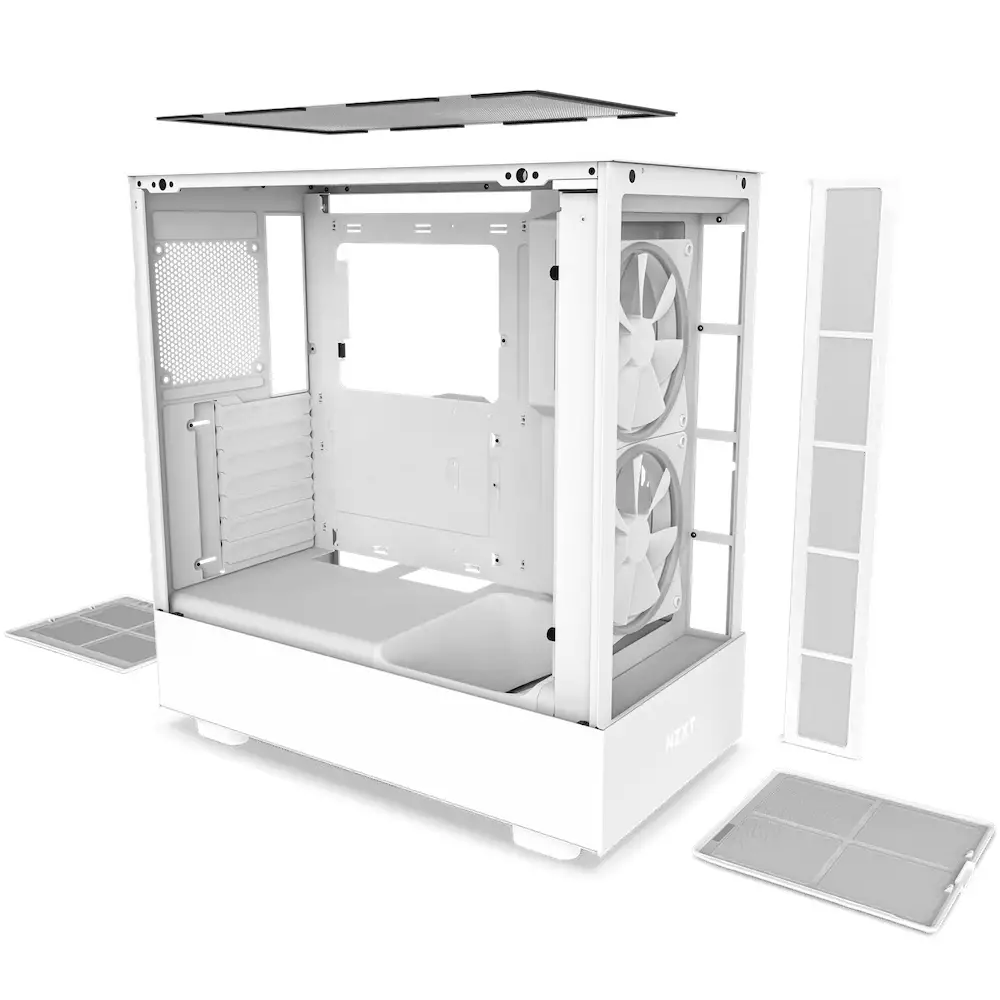 Кутия NZXT H5 Elite Matte White, Tempered Glass, Mid-Tower
