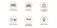 Геймърска Механична клавиатура Keychron C2 Hot-Swappable Full-Size Gateron G Pro Brown Switch RGB LED