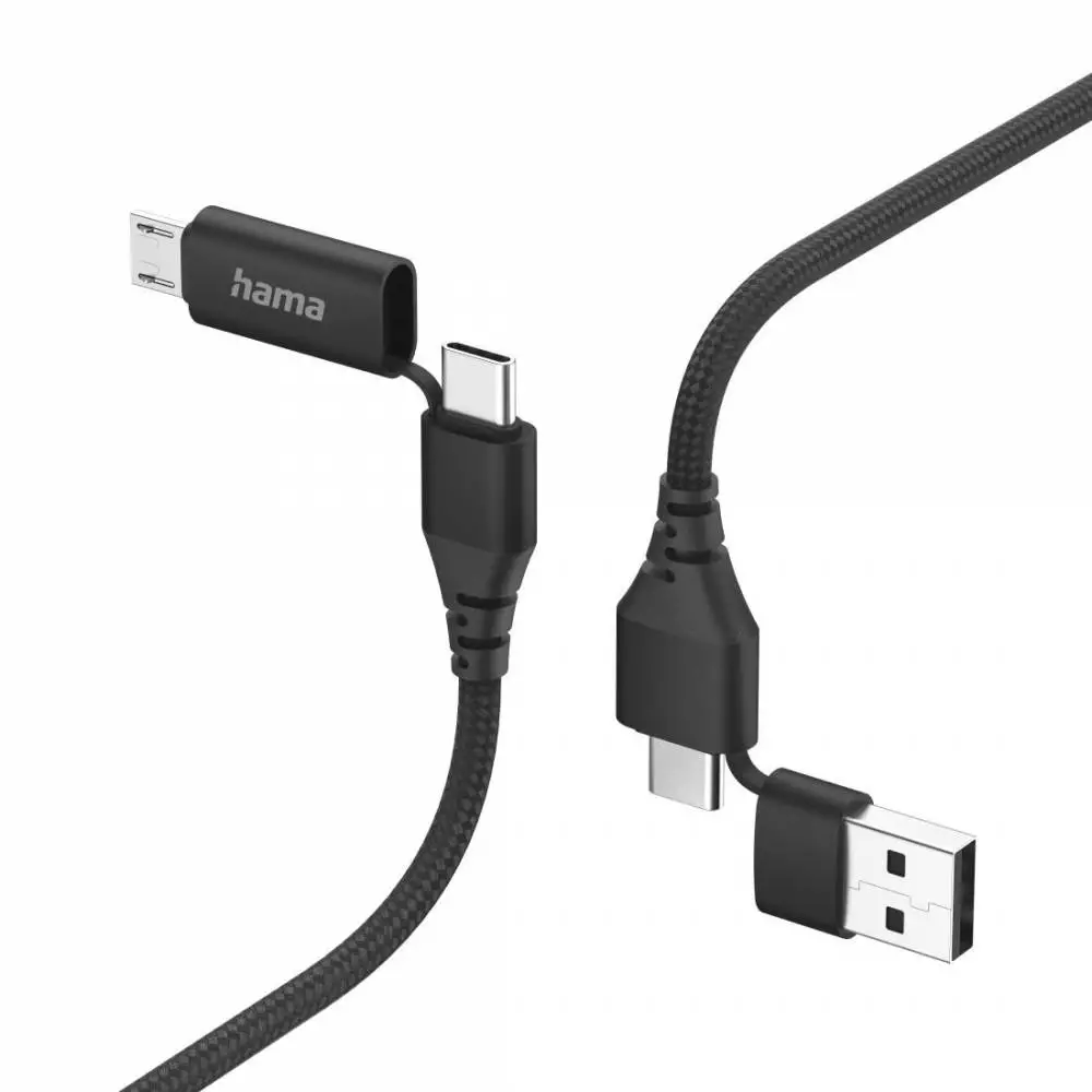 Кабель для зарядки HAMA 4 в 1, USB-C и USB-A - USB-C и Micro-USB, 1,5 м