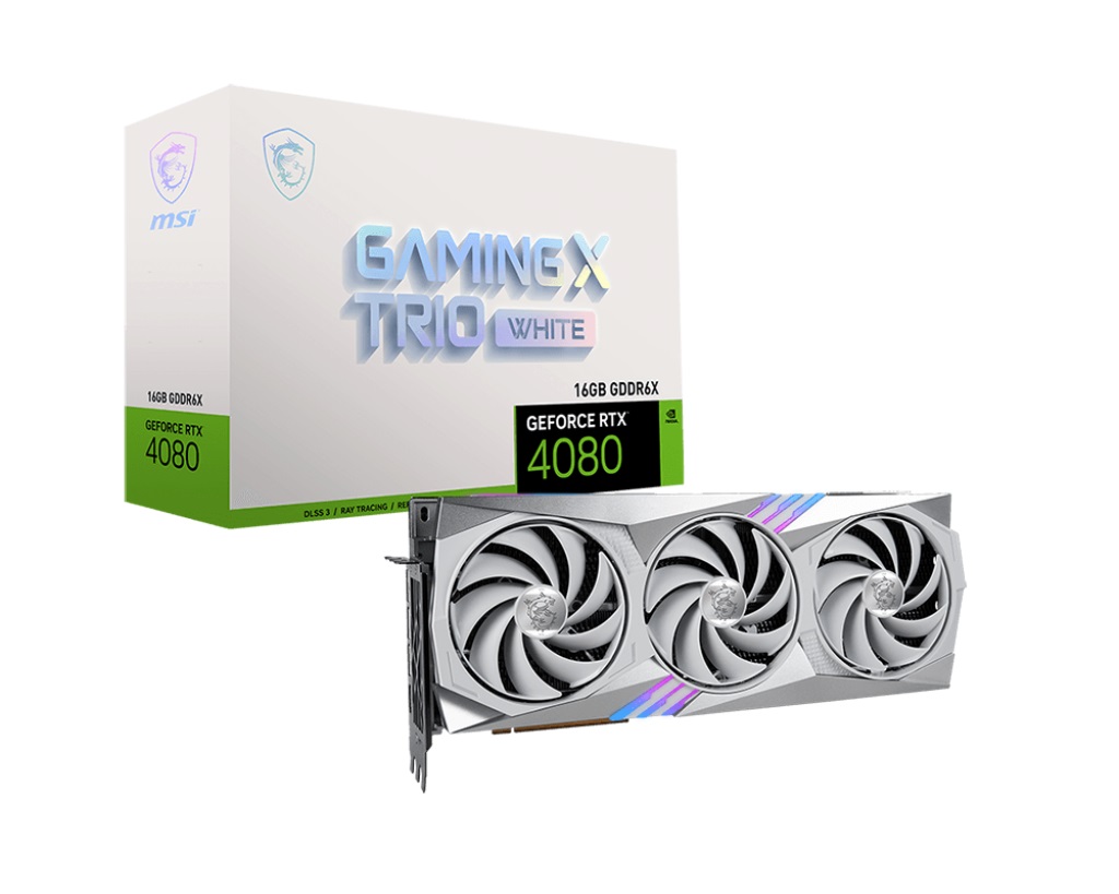 Видео карта MSI GeForce RTX 4080 16GB GAMING X TRIO WHITE GDDR6X