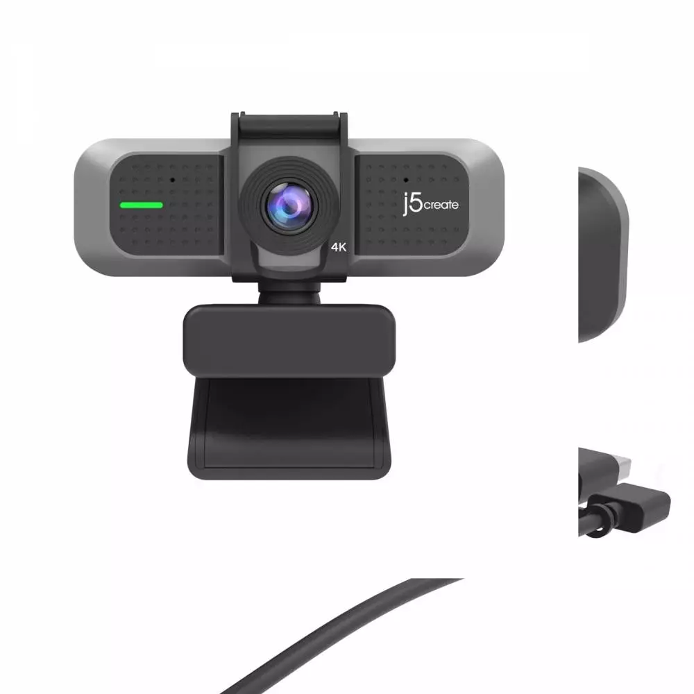Уеб камера j5create JVU430, 4K Ultra HD, Два микрофона, 360&deg; Rotation, Черен