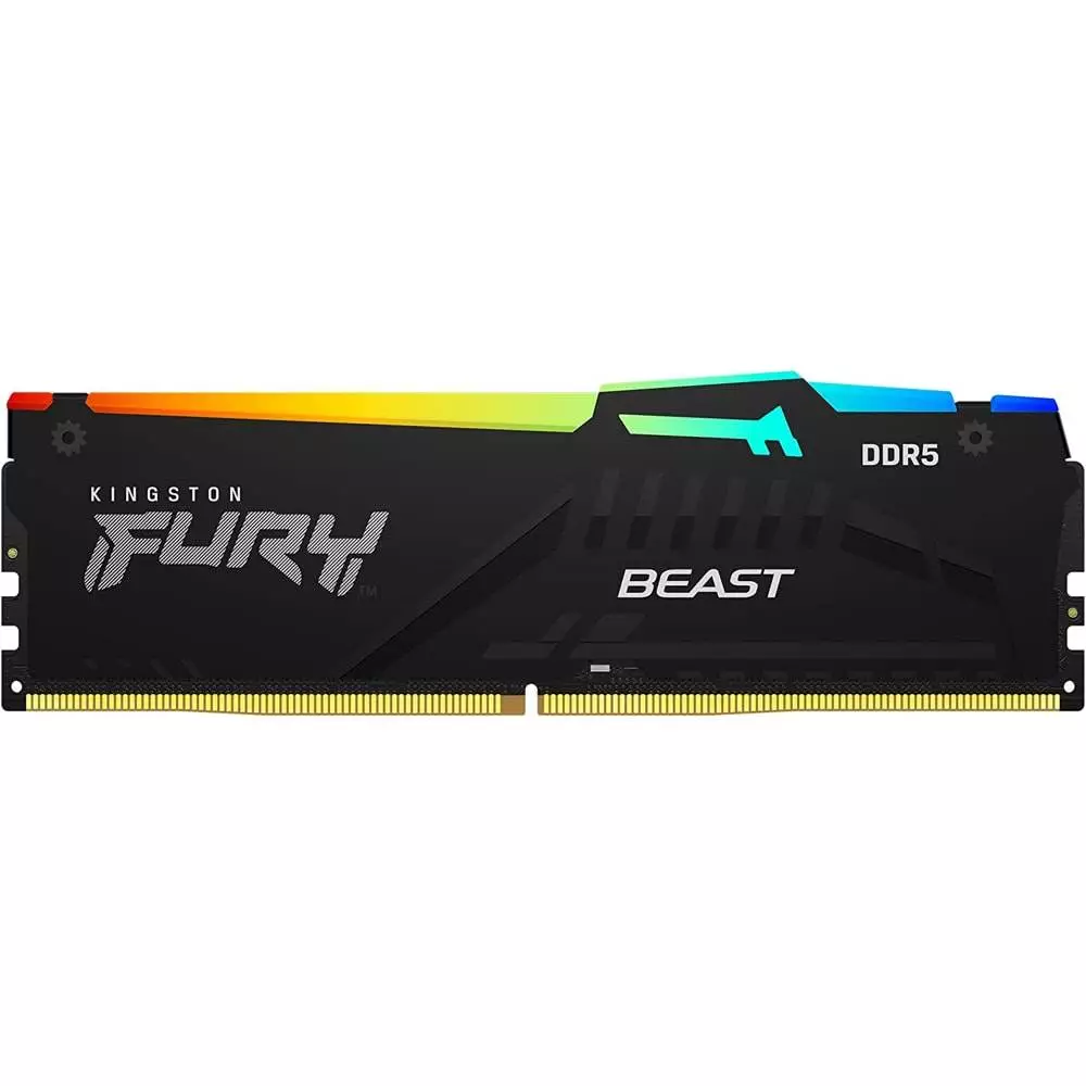Памет Kingston FURY Beast Black RGB 16GB (1x16GB) DDR5 5600MHz CL40 - KF556C40BBA-16
