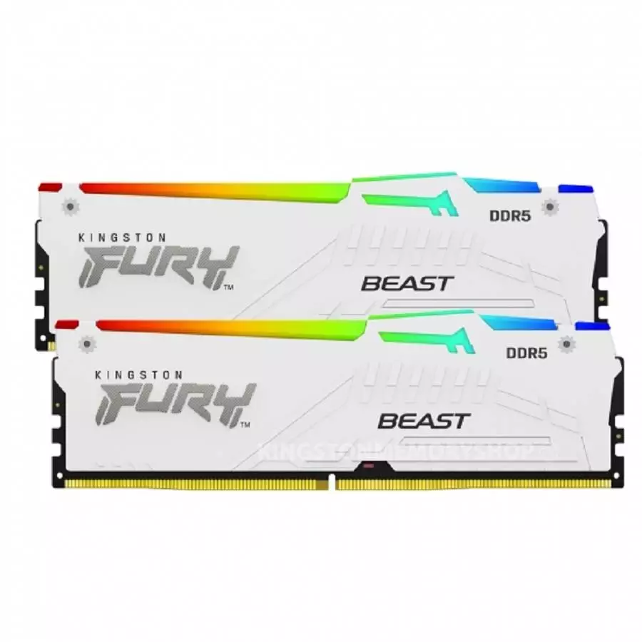 Памет Kingston FURY Beast White RGB 64GB (2x32GB) DDR5 5200MHz CL36 EXPO - KF552C36BWEAK2-64