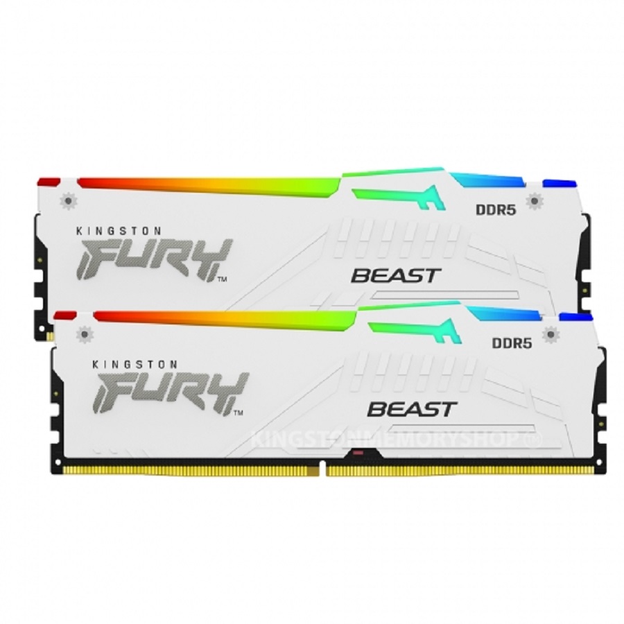 Памет Kingston FURY Beast White RGB 64GB (2x32GB) DDR5 5200MHz CL36 EXPO - KF552C36BWEAK2-64