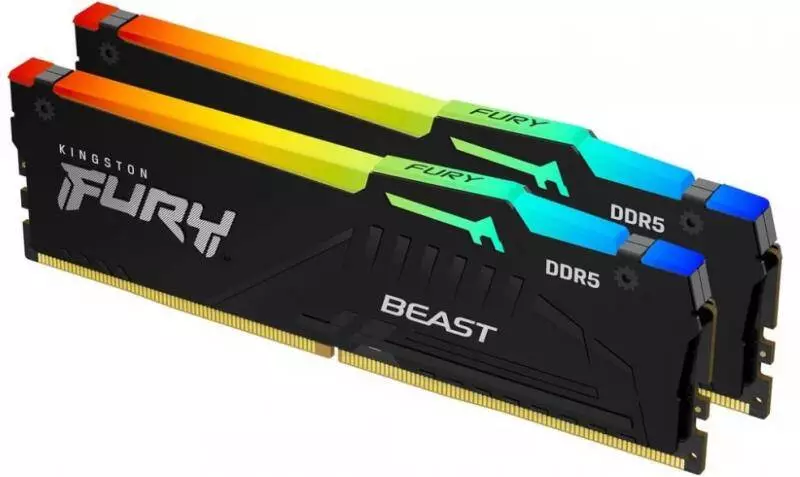 Памет Kingston FURY Beast Black RGB 64GB (2x32GB) DDR5 5600MHz CL36 EXPO - KF556C36BBEAK2-64