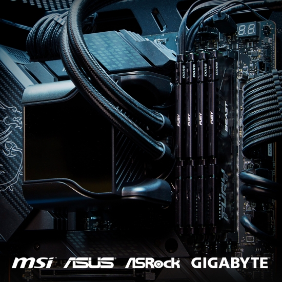Памет Kingston FURY Beast Black 32GB (1x32GB) DDR5 6000MHz CL36 EXPO - KF560C36BBE-32
