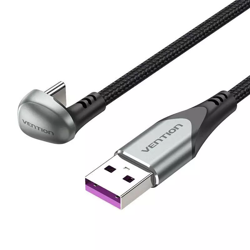 Vention USB 3.1 Type-C / USB 2.0 AM - 1M Schwarz U-förmig, Aluminiumlegierung 5A - COHHF
