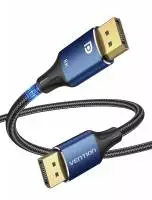 Vention кабел Display Port 1.4 DP M / M 8K 2m - Cotton Braided, Blue Aluminum Alloy - HCELH