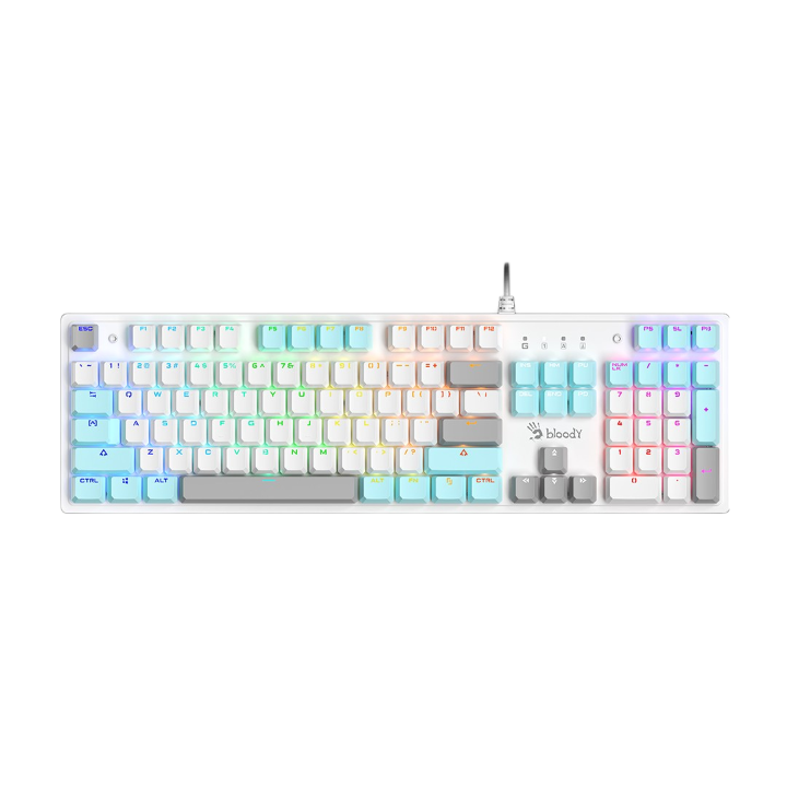 Gaming μηχανικό πληκτρολόγιο A4tech Bloody S510R, Brown Switch, RGB, Λευκό