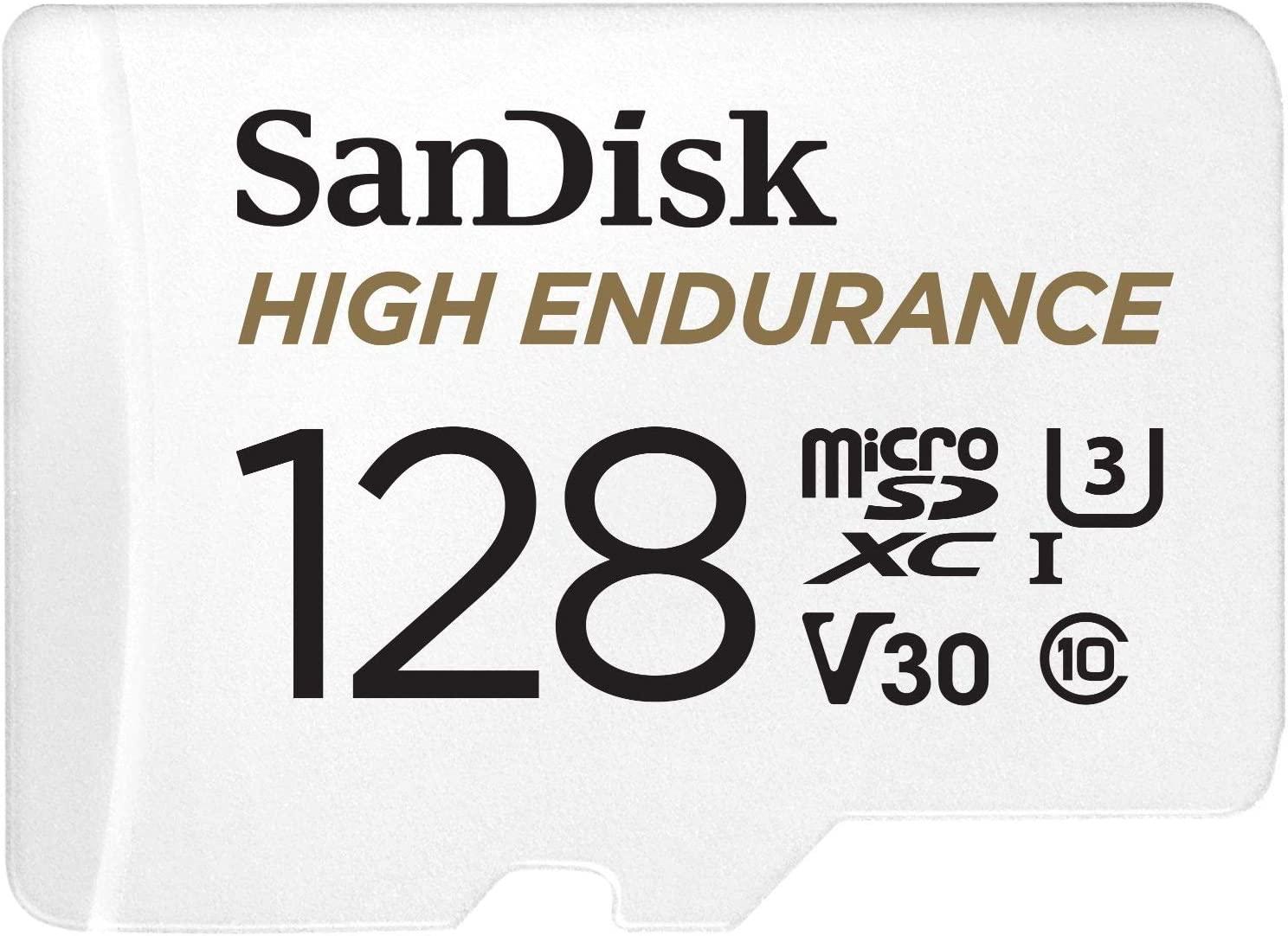 Карта памет SANDISK High Endurance, SD Адаптер, micro SDXC UHD, V30, 128GB, Class 10