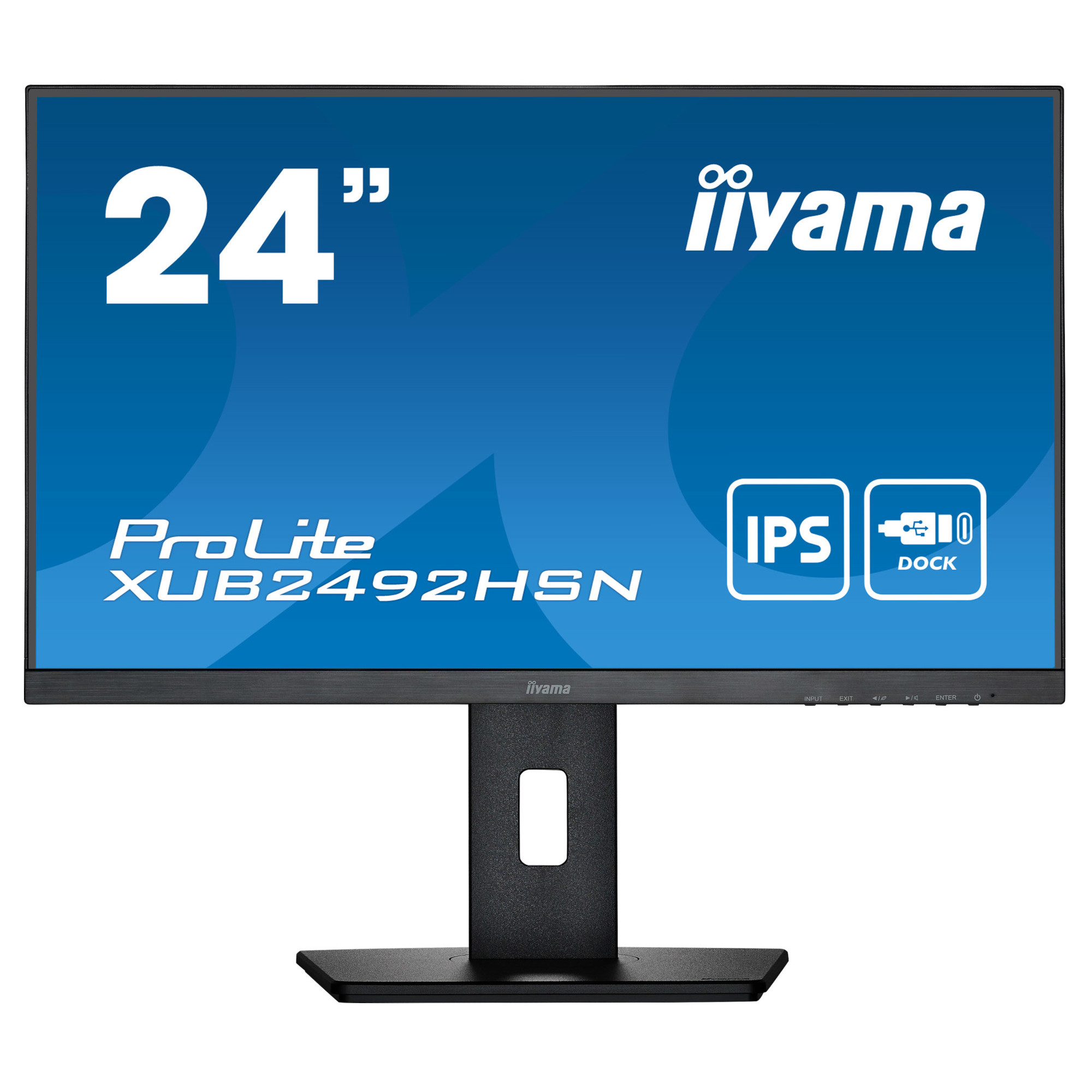 Монитор IIYAMA XUB2492HSN-B5, 24", IPS, FHD 1920x1080, 75Hz, 4ms, HDMI, USB-C  