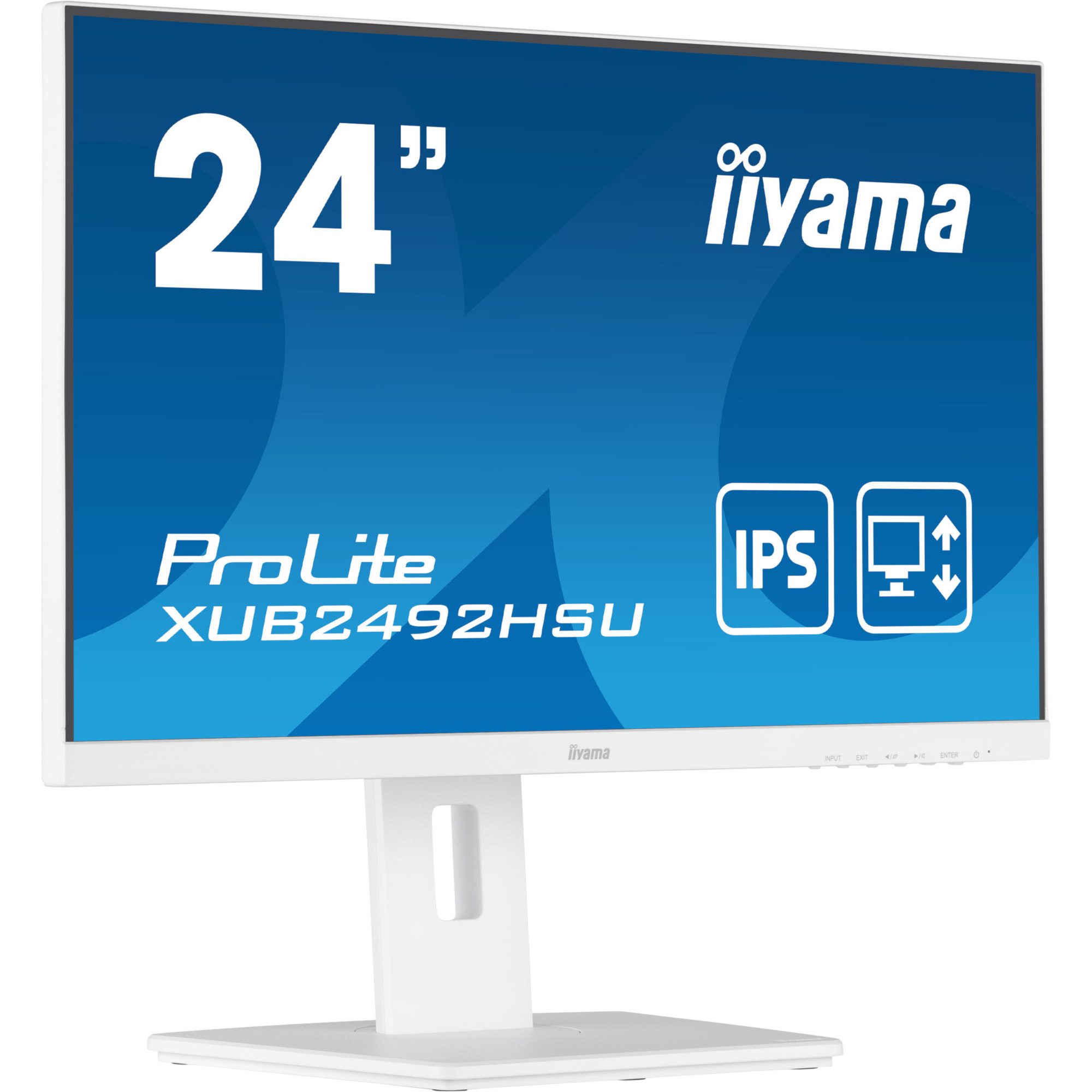 ​Монитор IIYAMA ProLite XUB2492HSU-W5, 23.8", IPS, FHD 1920x1080, 75Hz, 4ms, VGA, HDMI, DisplayPort, USB