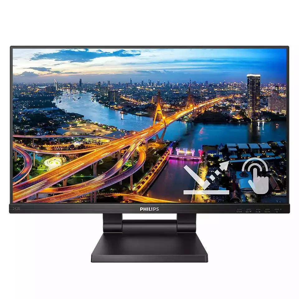 Monitor, Philips 242B1TC/00, 23.8" Touch, IPS, WLED, 1920x1080, 75Hz, 4ms GTG, FlickerFree, Low Blue Mode, 2Wx2, D-SUB, HDMI, DP, USB hub