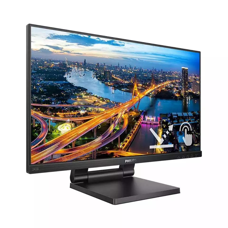 Монитор, Philips 242B1TC/00, 23.8" Touch, IPS, WLED, 1920x1080, 75Hz, 4ms GTG, FlickerFree, Low Blue Mode, 2Wx2, D-SUB, HDMI, DP, USB hub