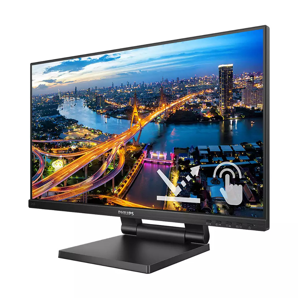 Монитор, Philips 242B1TC/00, 23.8" Touch, IPS, WLED, 1920x1080, 75Hz, 4ms GTG, FlickerFree, Low Blue Mode, 2Wx2, D-SUB, HDMI, DP, USB hub