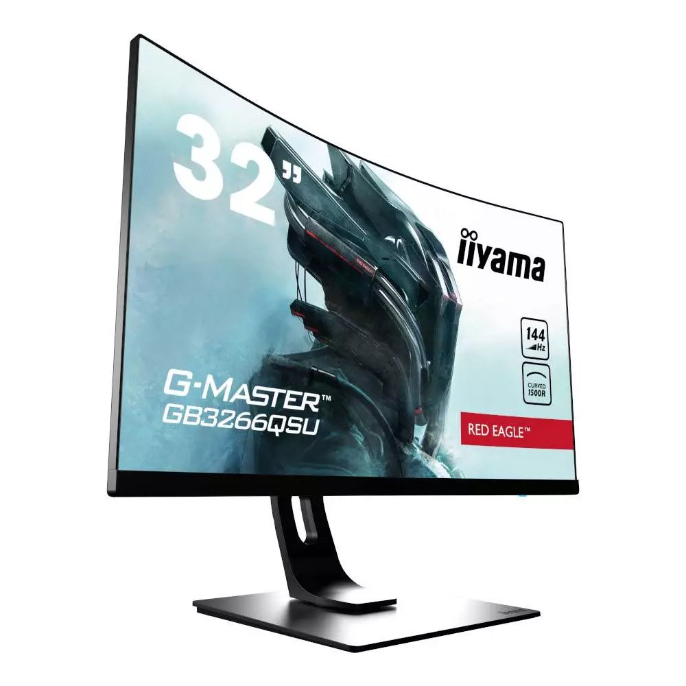 Монитор IIYAMA G-MASTER GB3266QSU-B1, 31.5", VA Curved, QHD 2560x1440, 144Hz, 1ms, HDR, HDMI, DP, AMD FreeSync Premium