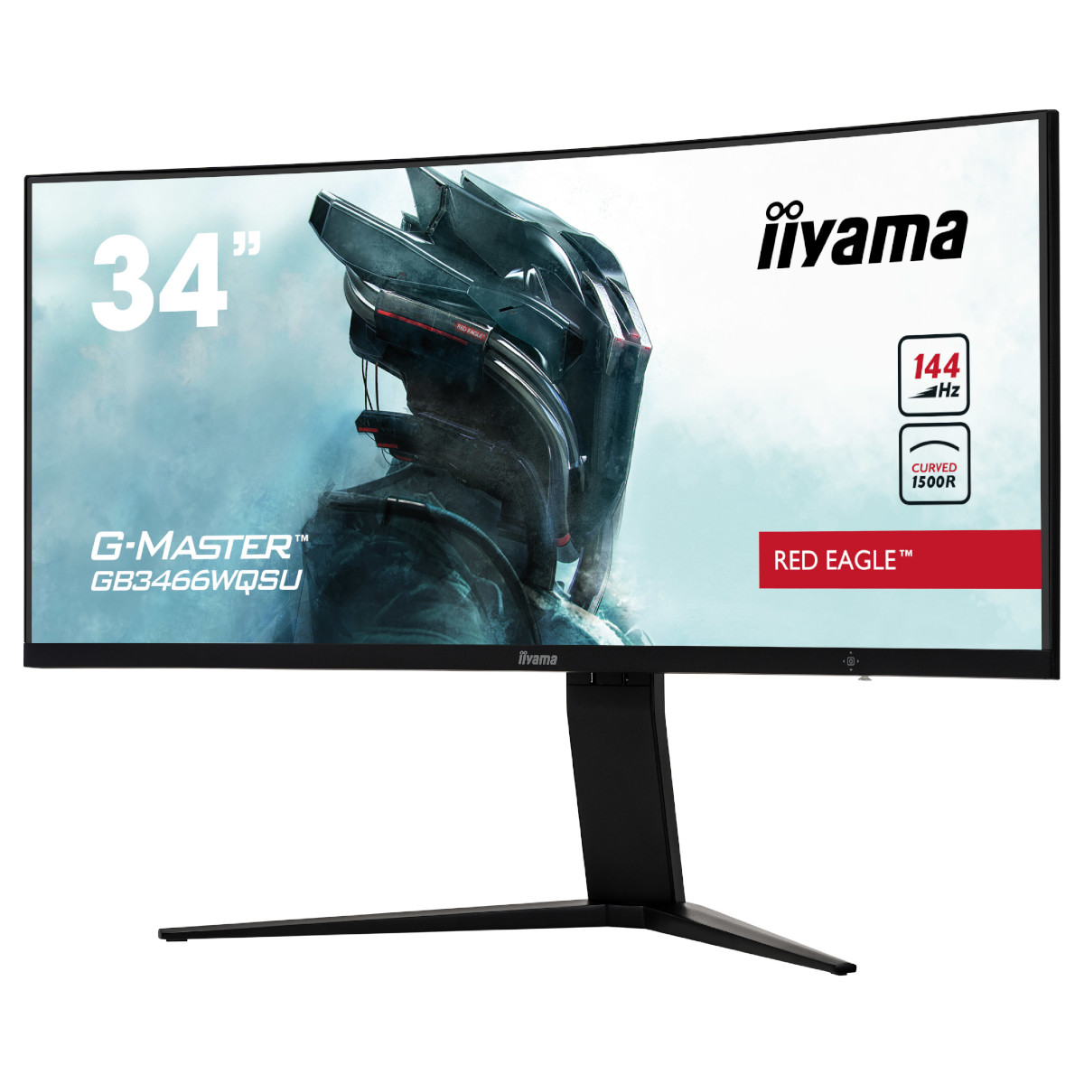 Монитор IIYAMA G-MASTER GB3466WQSU-B1, 34", VA Curved, 3440x1440, 144Hz, 1ms, HDR, AMD FreeSync Premium 