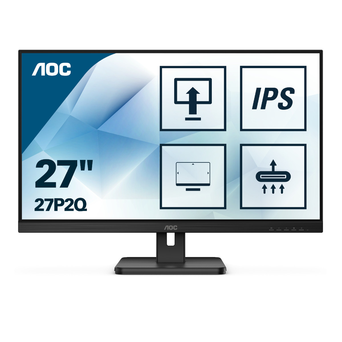 Монитор AOC 27P2Q, 27", IPS, FHD 1920x1080, 75Hz, 4ms, HDMI, VGA, DVI