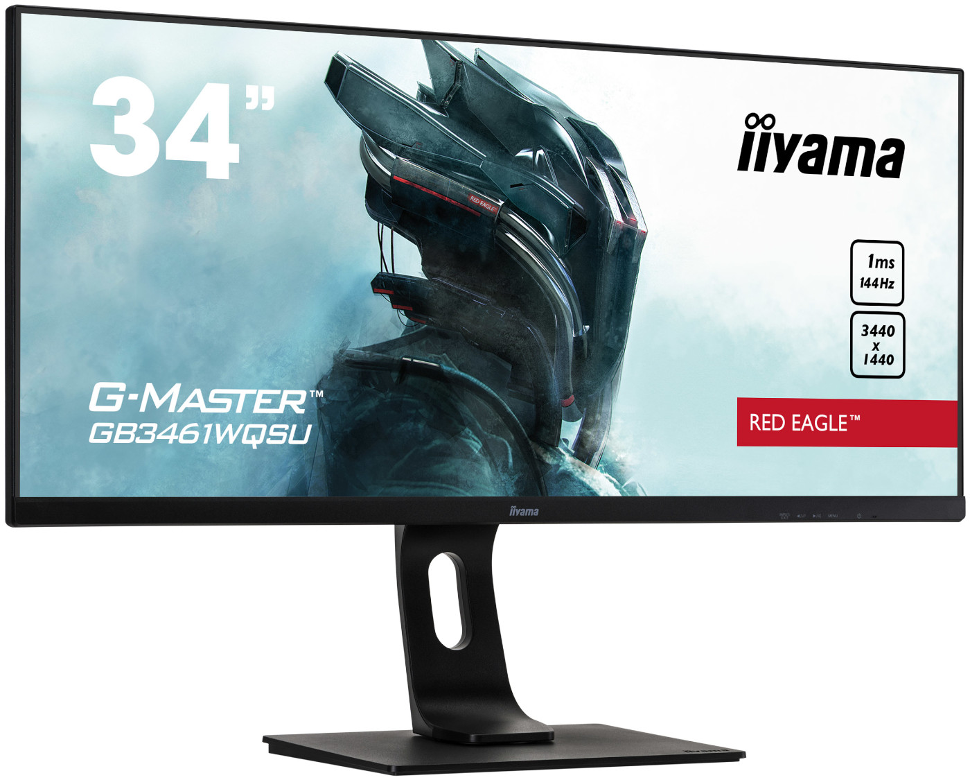 Монитор IIYAMA G-MASTER GB3461WQSU-B1, 34", IPS, 3440x1440, 144Hz, 1ms, HDR, AMD FreeSync Premium 