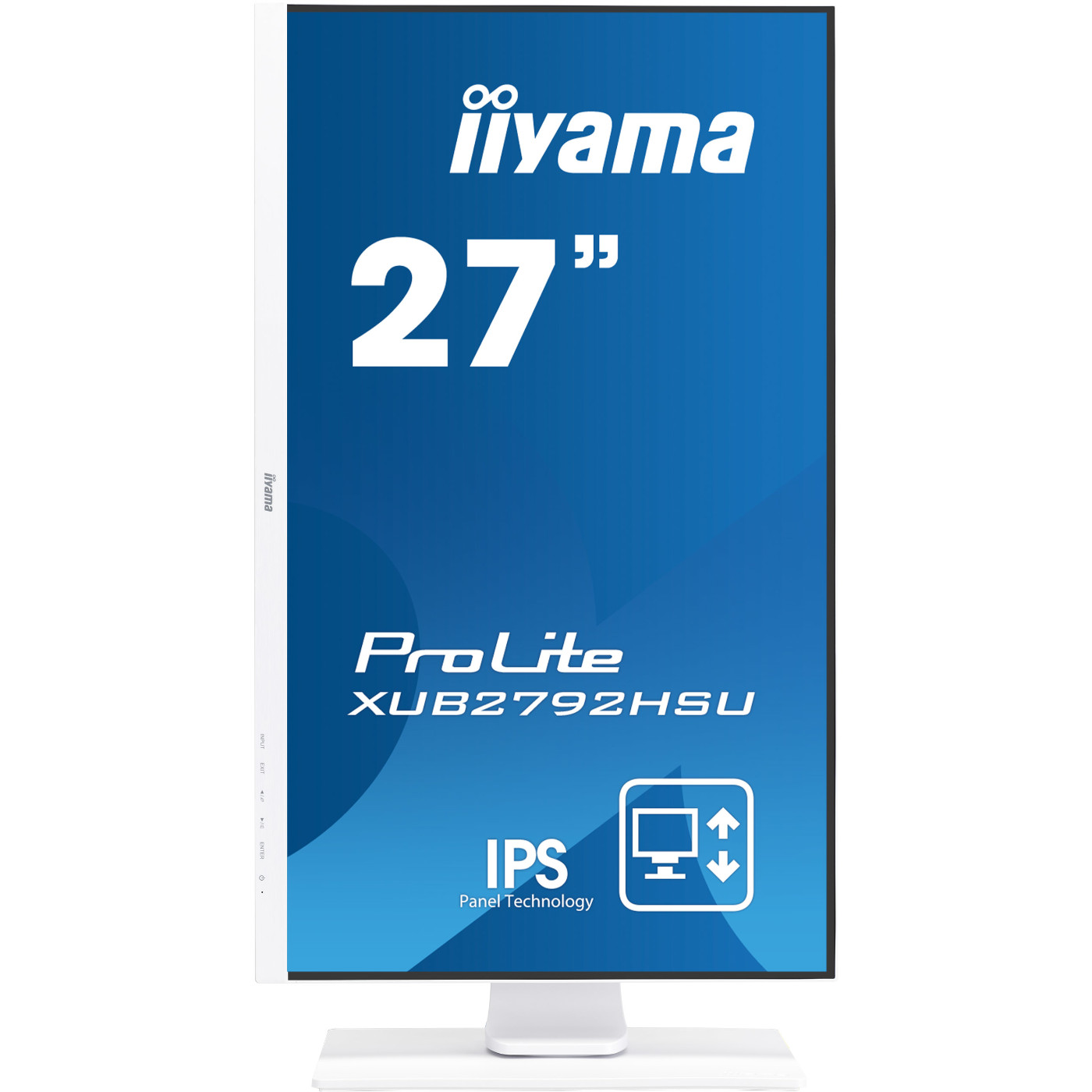 Монитор IIYAMA XUB2792HSU-W1, 27", IPS, FHD 1920x1080, 60Hz, 4ms, USB, VGA, HDMI, DP