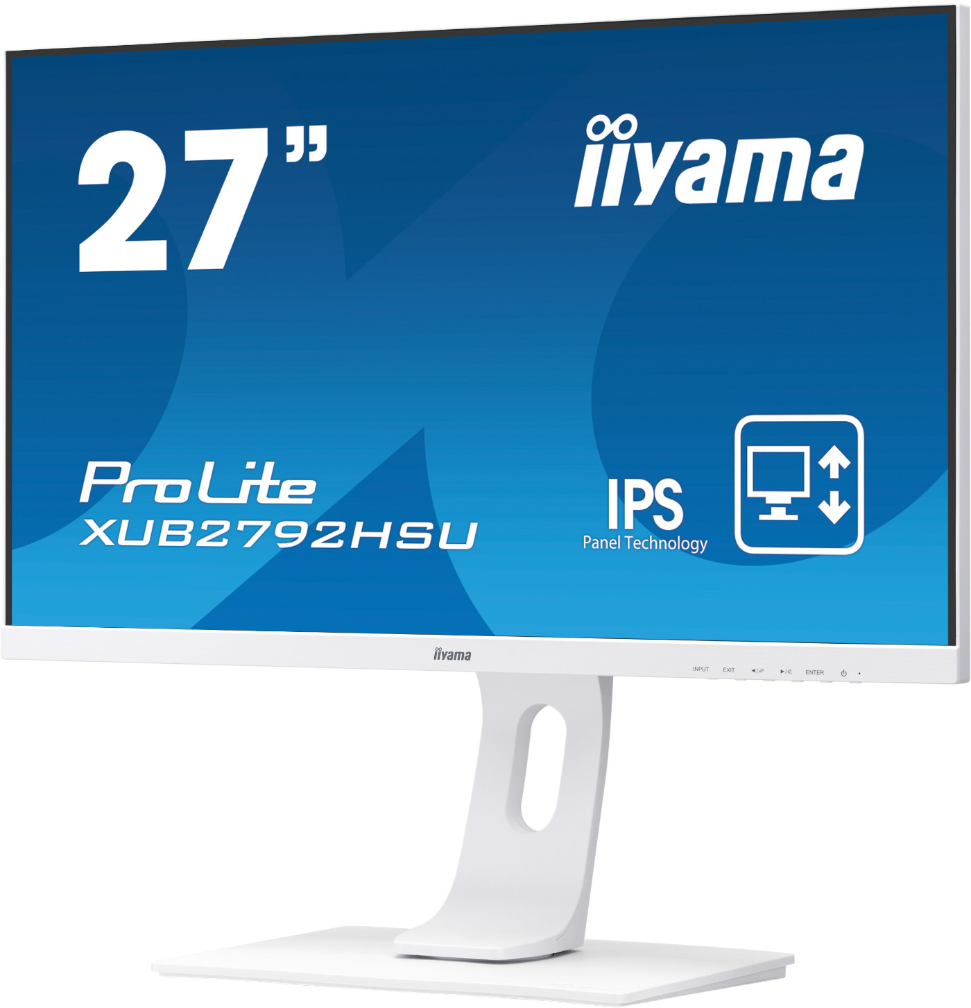 Монитор IIYAMA XUB2792HSU-W1, 27", IPS, FHD 1920x1080, 60Hz, 4ms, USB, VGA, HDMI, DP