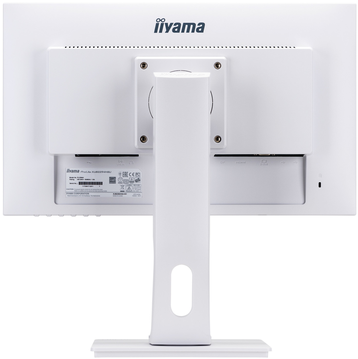 Монитор IIYAMA XUB2294HSU-W1, 21.5", VA, FHD 1920x1080, 60Hz, 4ms, VGA. HDMI, DP, USB