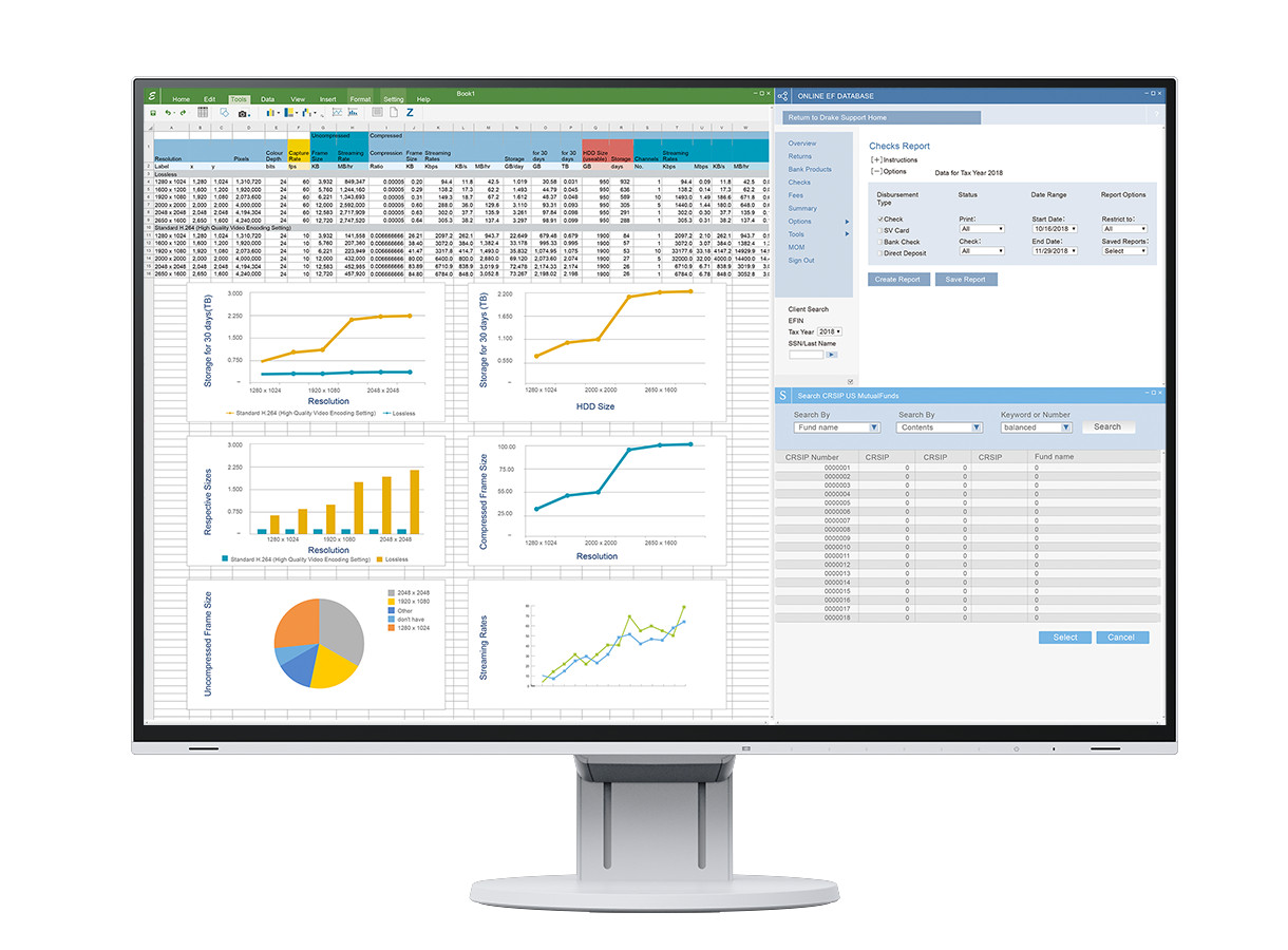 Монитор EIZO EV2457-WT, 24.1", IPS, 1920x1200, 60Hz, 5ms, HDMI, DP, DVI