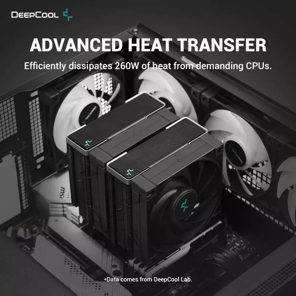 Охладител за процесор DeepCool AK620 Zero Dark Dual-Tower CPU Cooler
