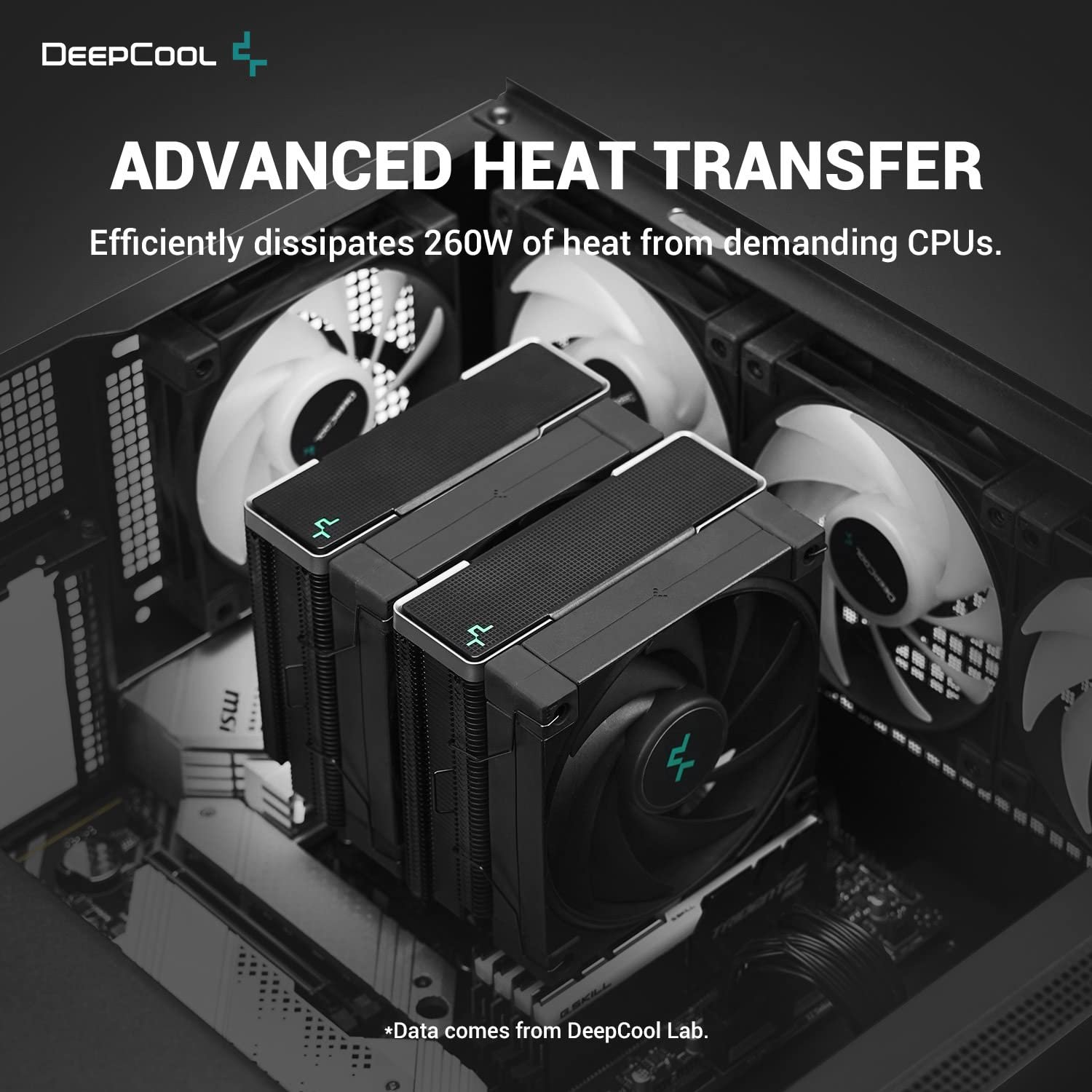 Охладител за процесор DeepCool AK620 Zero Dark Dual-Tower CPU Cooler