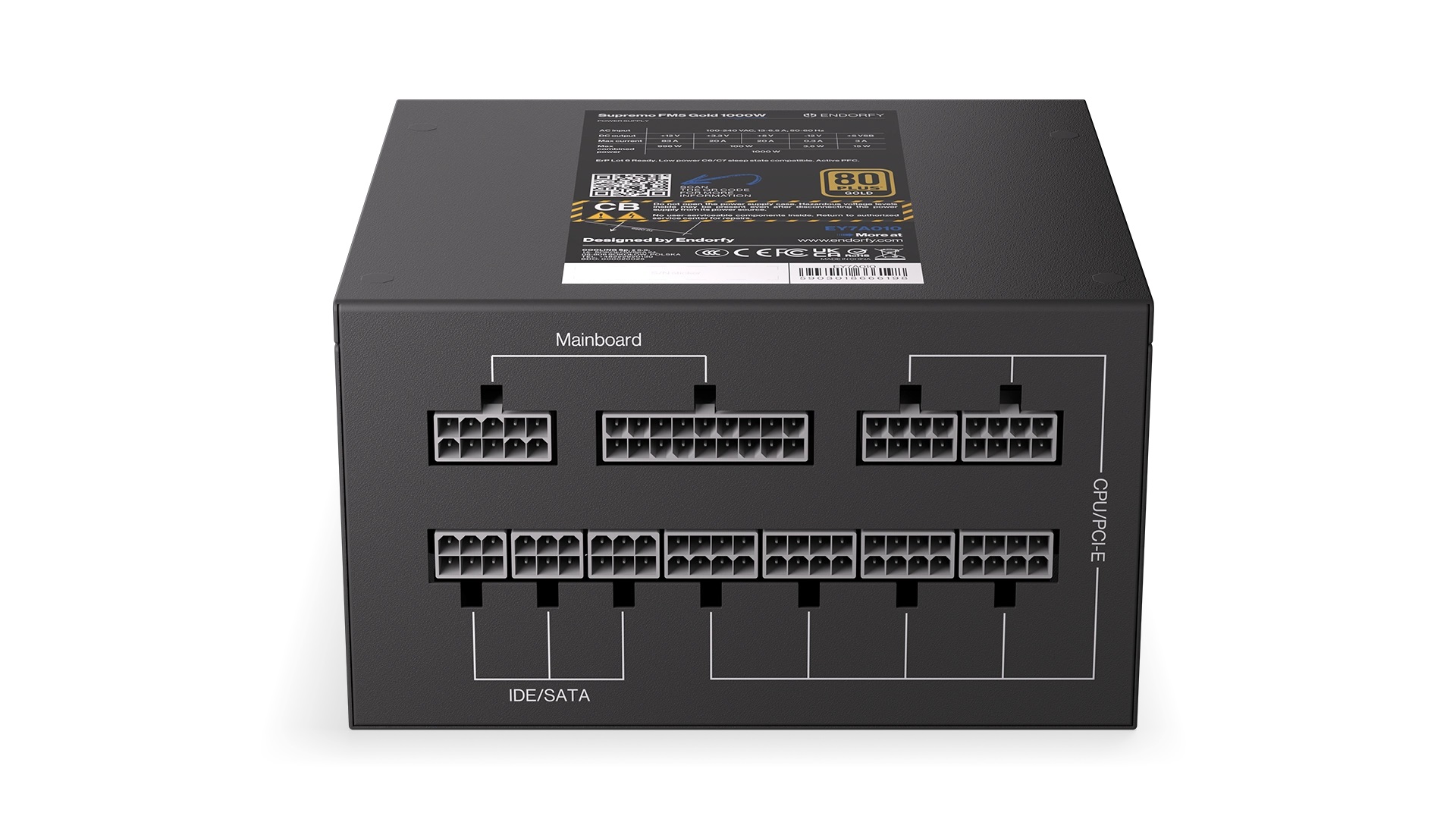 Захранване Endorfy Supremo FM5 Gold 1000W 80 Plus Gold Fully Modular - EY7A010