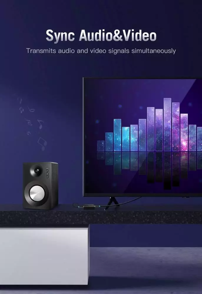 Vention Кабел HDMI v2.0 M / M 4K/60Hz Gold - 1.5M Black - AACBG