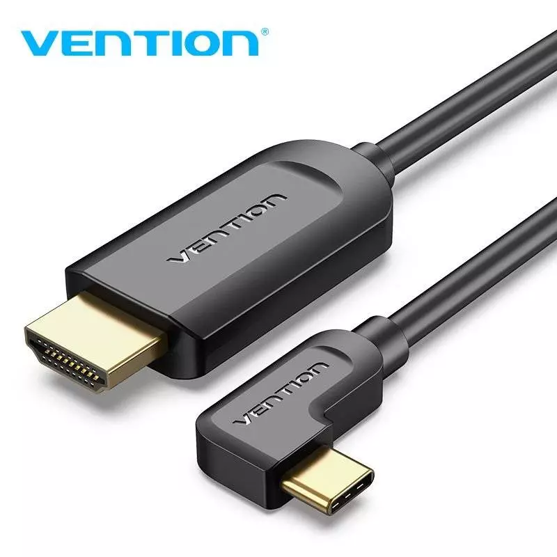 Vention Кабел Type-C to HDMI Cable Right Angle 1.5M Black - CGVBG