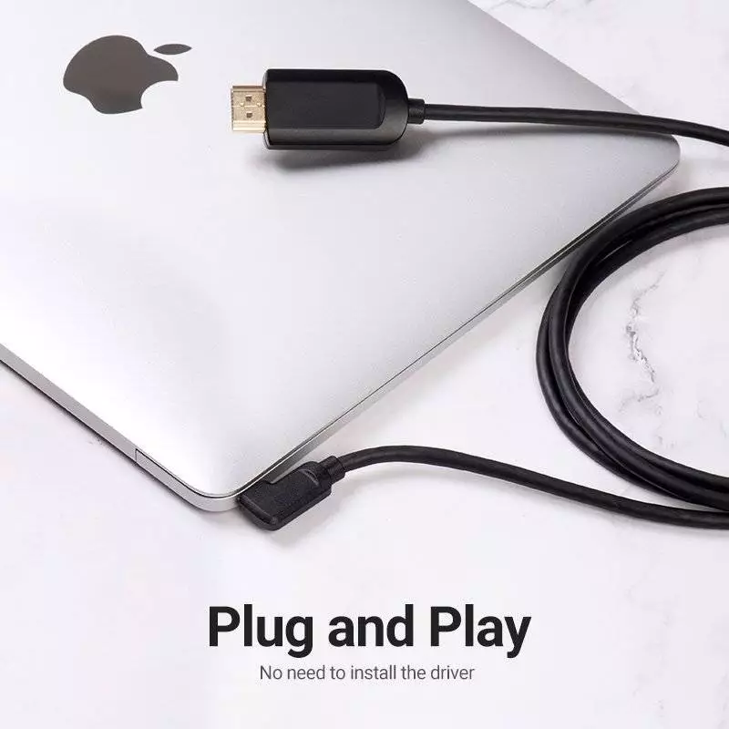 Vention Кабел Type-C to HDMI Cable Right Angle 1.5M Black - CGVBG