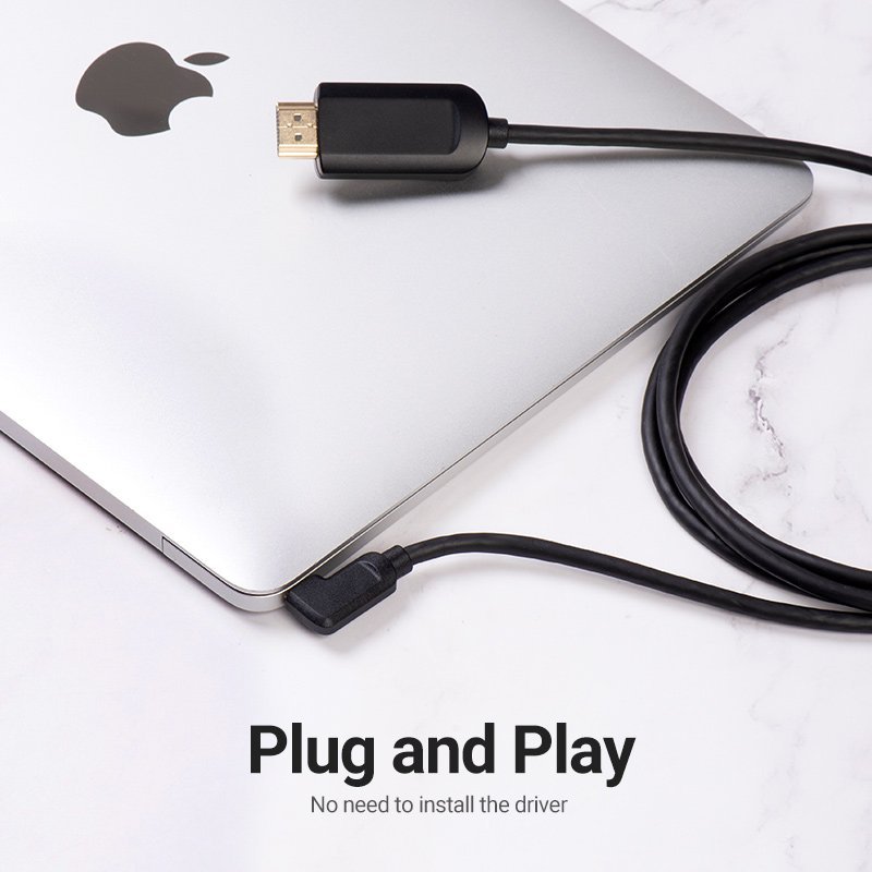 Vention Кабел Type-C to HDMI Cable Right Angle 1.5M Black - CGVBG
