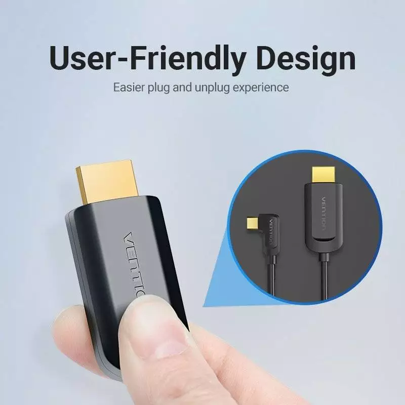 Vention Кабел Type-C to HDMI Cable Right Angle 1.5M Black - CGVBG
