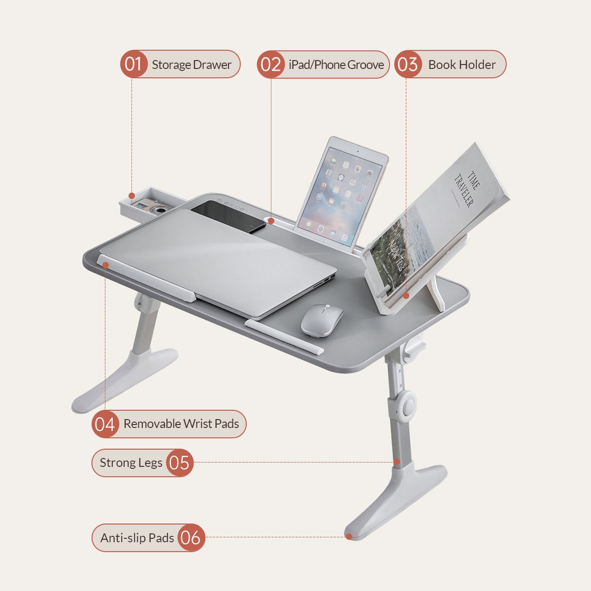 Orico бюро за лаптоп Laptop Desk - LRZ-64-GY